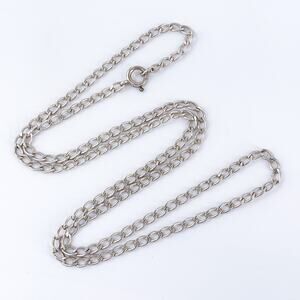 Vintage Sterling Silver 925 Curb Link Chain Necklace – 25 Inches